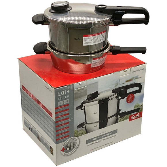 [ Fissler ] pressure cooker + pressure skillet with glass lid set